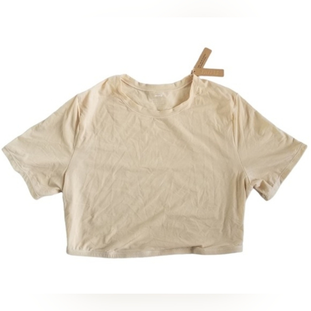 SKIMS Fits Everybody Super Cropped T-Shirt Top SAND 3X NWT